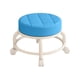 thumbnail image 2 of Taburete con ruedas para pedicura, cómodo, redondo, resistente, fácil de mover, silla giratoria, Mini taburete móvil para barbería, salón de oficina Azul oscuro Macarena Asiento rodante bajo, 2 of 8