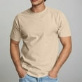 thumbnail image 2 of USNSM Men's Ultra Soft T-Shirt Curve Hem Lightweight Breathable Comfortable Cooling Short Sleeve Casual Basic Tee Shirt Beige L, 2 of 9