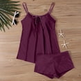 thumbnail image 4 of Women's Tankini Swimsuits Tummy Control Two Piece Bathing Suit Crew Neck Tie Front Flowy Swim Top with Bottom, 5XL, 4 of 6