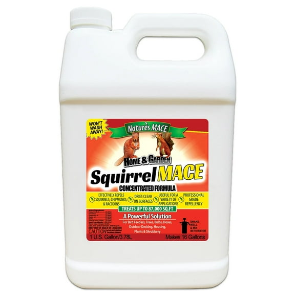Nature's MACE Squirrel Repellent, 1 Gallon Concentrate, Treats up to 87,000 Sq.ft