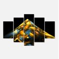 thumbnail image 2 of Structure Fractale Bleu Doré - Impression sur Toile Contemporaine, 2 of 3