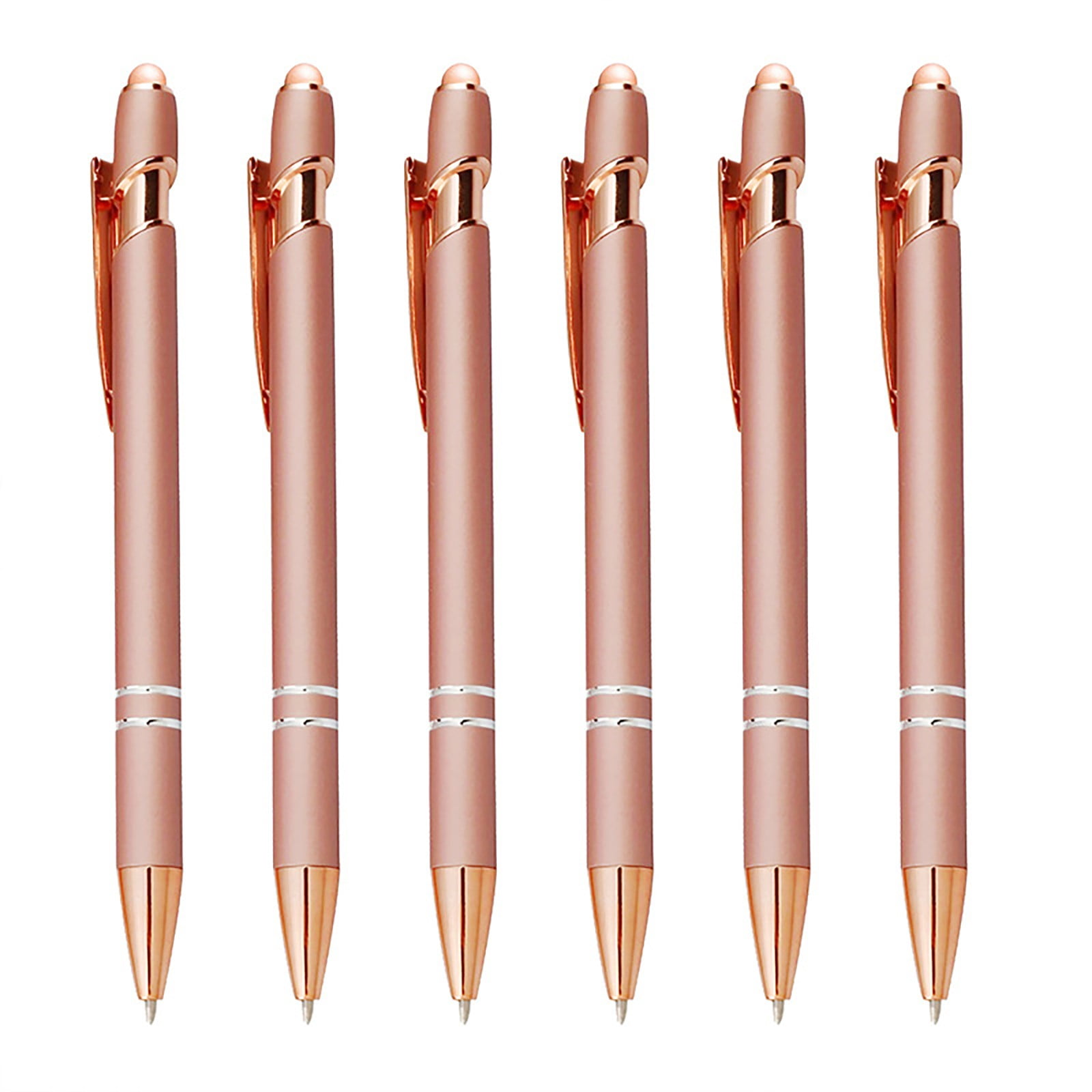 Clearance Pencil curler under $20,Bobasndm 12 Pack Rose Gold Ballpoint Pen With Stylus Tip 1.0 Mm Smooth Writing Pens Metal Stylus Pens For Screens（10ml） 2PC