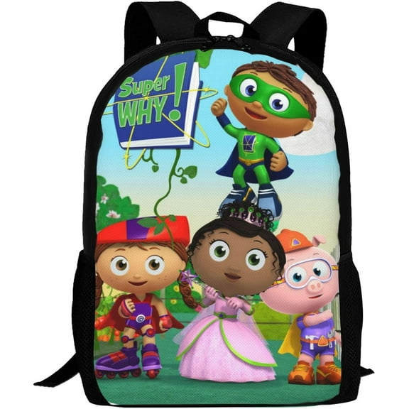 Cartoon Backpacks Super Anime Why! Adjustable Funny Laptop Backpack Double Shoulder Bag for Women Men Climbing Shopping Work
