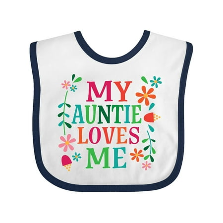 

Inktastic My Auntie Loves Me Girls Gift Baby Girl Bib