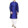 thumbnail image 1 of Royal Kurta Men's Silk Blend Loop Button Design Kurta (Only Kurta) (40, Royal Blue), 1 of 1