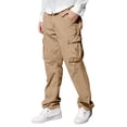 thumbnail image 6 of YUHAOTIN Mens Baggy Cargo Pants Men's Four Seasons Street Casual Sports Solid Color Multi Pocket Straight Tube Zipper Overalls Mens Cargo Pants Stretch Flex, 6 of 7