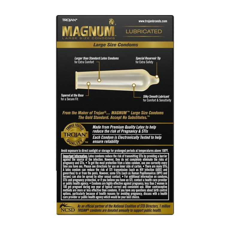 Trojan Magnum Large Size Lubricated Condoms - 12 count HSA/FSA