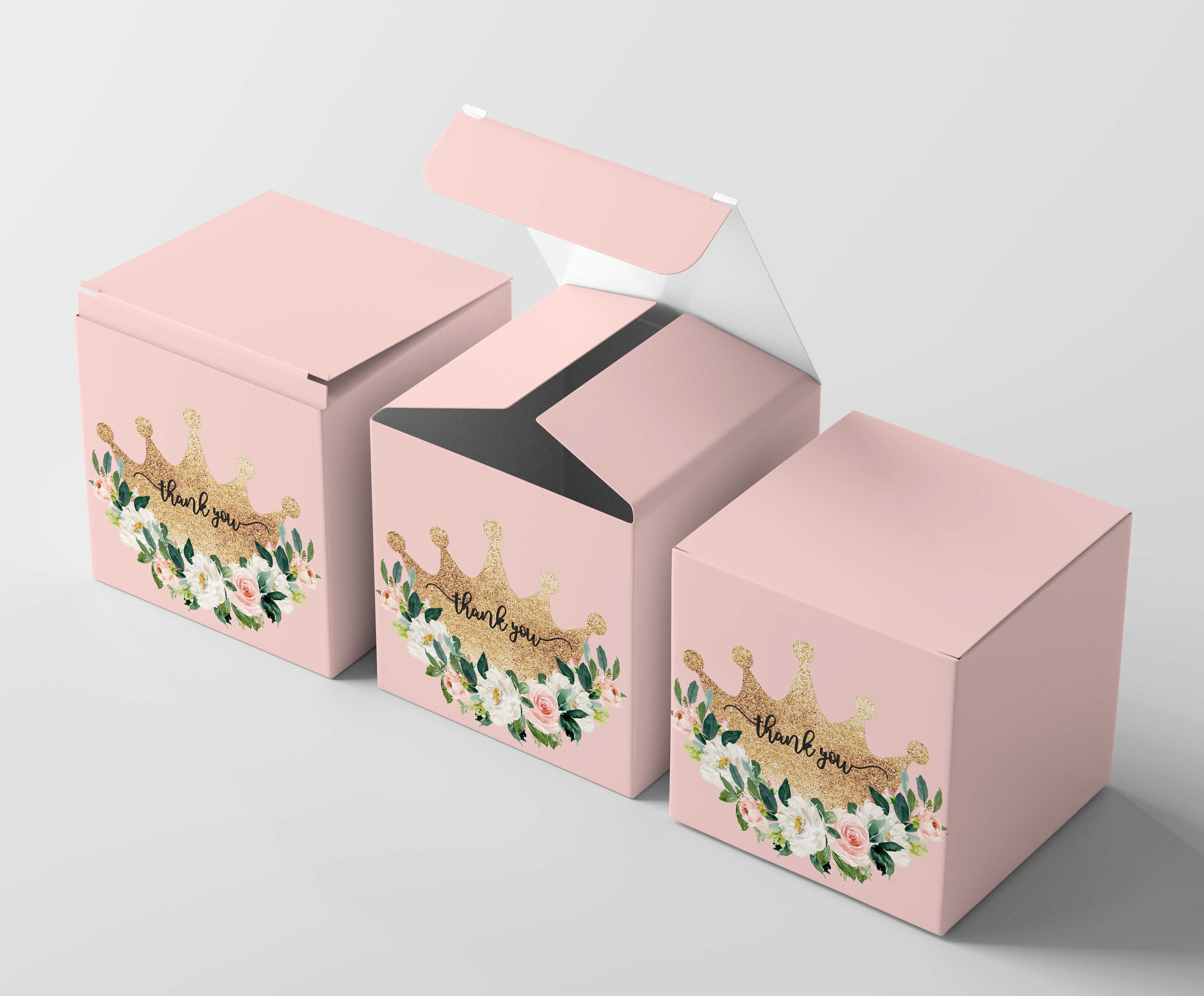InkdotpotPaper Box -Mini Favor Box ForBaby Shower4x4x4 Inches Paper Gift Boxes, Candy Paper Box For Party Favors, Baby ShowerUnicorn,GirlTheme- Pack Of 20-a