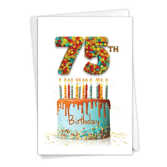 NobleWorks - 1 Funny Birthday Card with Envelope - Big Day Milestones 75 C7060TMBG