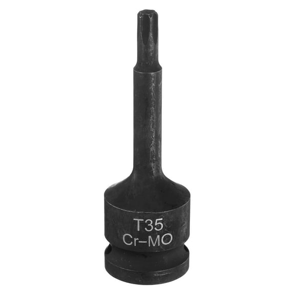 Uxcell T35 Torx Bit Socket 1/2" Drive 6 Point Torx Star Screwdriver Socket Adapter CR-MO Steel Impact Bit Sockets