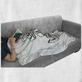 thumbnail image 6 of Anchor Soft Flannel Fleece Throw Blanket, Hand Drawn Monochrome Nautical Motifs Love is Words and Heart, Cozy Plush for Indoor and Outdoor Use, 50" x 70", Black and White, by Ambesonne, 6 of 6