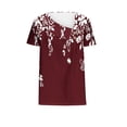 thumbnail image 4 of ALLLIST V-Neck Womens Tops Graphic Short Sleeve Red T-Shirts Womens Tees Loose Fit, 4 of 4