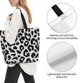 thumbnail image 4 of Bingfone Canvas Tote Bag for Women with Inner Pocket Aesthetic Cute Shopping Tote Bags Reusable Grocery Bags-Similar To Leopard Print, 4 of 9