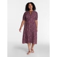 thumbnail image 2 of Time and Tru Women's Pleated Midi Shirtdress, Sizes XS-XXXL, 2 of 4