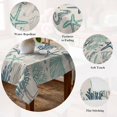 thumbnail image 5 of Blue Teal Coastal Table Cloth Waterproof Tablecloths, Summer Beach Starfish Coral Nautical Rustic Tablecloth Dining Table Cover for Kitchen Party Tabletop Outdoor, Rectangle Tablecloth 54x108 Inch, 5 of 9
