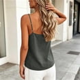 thumbnail image 5 of Summer Cotton Linen Tank Tops for Women Spaghetti Strap Adjustable Camisoles Womens Scoop Neck Sleeveless Button Down Shirts, 5 of 7