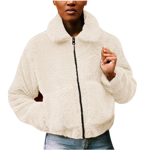 Prendas de abrigo para mujer, abrigo cálido de piel sintética para mujer, chaqueta de invierno, cuello vuelto sólido, ropa de abrigo con cremallera Odeerbi ODB-3