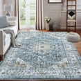 thumbnail image 2 of Bingirl 5'x7' Large Machine Washable Vintage Medallion Area Rug - Stain Resistant Non-Slip Boho Floor Carpet, 2 of 7