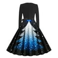 thumbnail image 5 of Women's Christmas Dress Long Sleeve Crewneck Printed A Lined Evening Skirt Red-3 2XL, 5 of 5