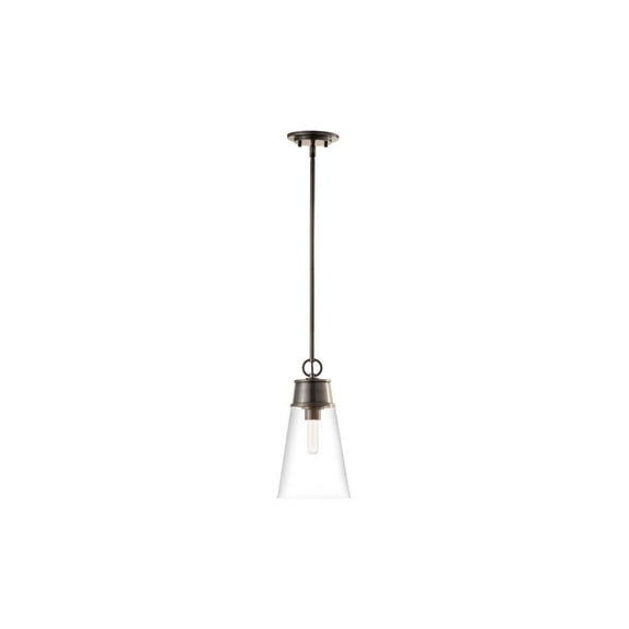 2300P8-BP-Z-Lite-Wentworth - 1 Light Pendant In Restoration Style-15.25 Inches Tall and 7.5 Inches Wide-Plated Bronze Finish