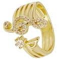 thumbnail image 4 of Musical Note Ring Adjustable Opening Ring Rhinestone Open Finger Ring for Daily Wear, 4 of 4