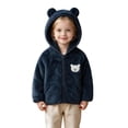 thumbnail image 5 of hengsof Toddler Boys Girls Hooded Fleece Jacket Long Sleeve Coat Cute Bear Hoodie Zip Up Fall Winter Warm Outwear with Pocket 1-5Y, 5 of 6