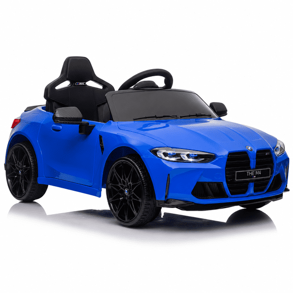 12V Kids Electric Ride On Car with Remote Control, 3 Speeds Toddler Ride On Toy Car with LED Lights, Seat Belt and Music, Blue