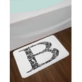 thumbnail image 2 of Letter B Bath Mat, Black and White Abstract Swirls Classic Design Alphabet Uppercase B Symbol Print, Non-Slip Plush Mat Bathroom Kitchen Laundry Room Decor, 29.5 X 17.5 Inches, Black White, Ambesonne, 2 of 2