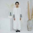thumbnail image 2 of KAUOD Kids Abaya Muslim Dress Boys Girls Open Front Eid Prayer Thobe Plain Long Sleeve Soft 𝐈slamic Traditional Clothes, 2 of 8