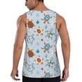 thumbnail image 3 of Fotbe Sea Turtle Pattern Men's Quick Dry Workout Tank Top Gym Muscle Tee Fitness Bodybuilding Sleeveless T Shirt Breathable Workout Shirt-Small, 3 of 9
