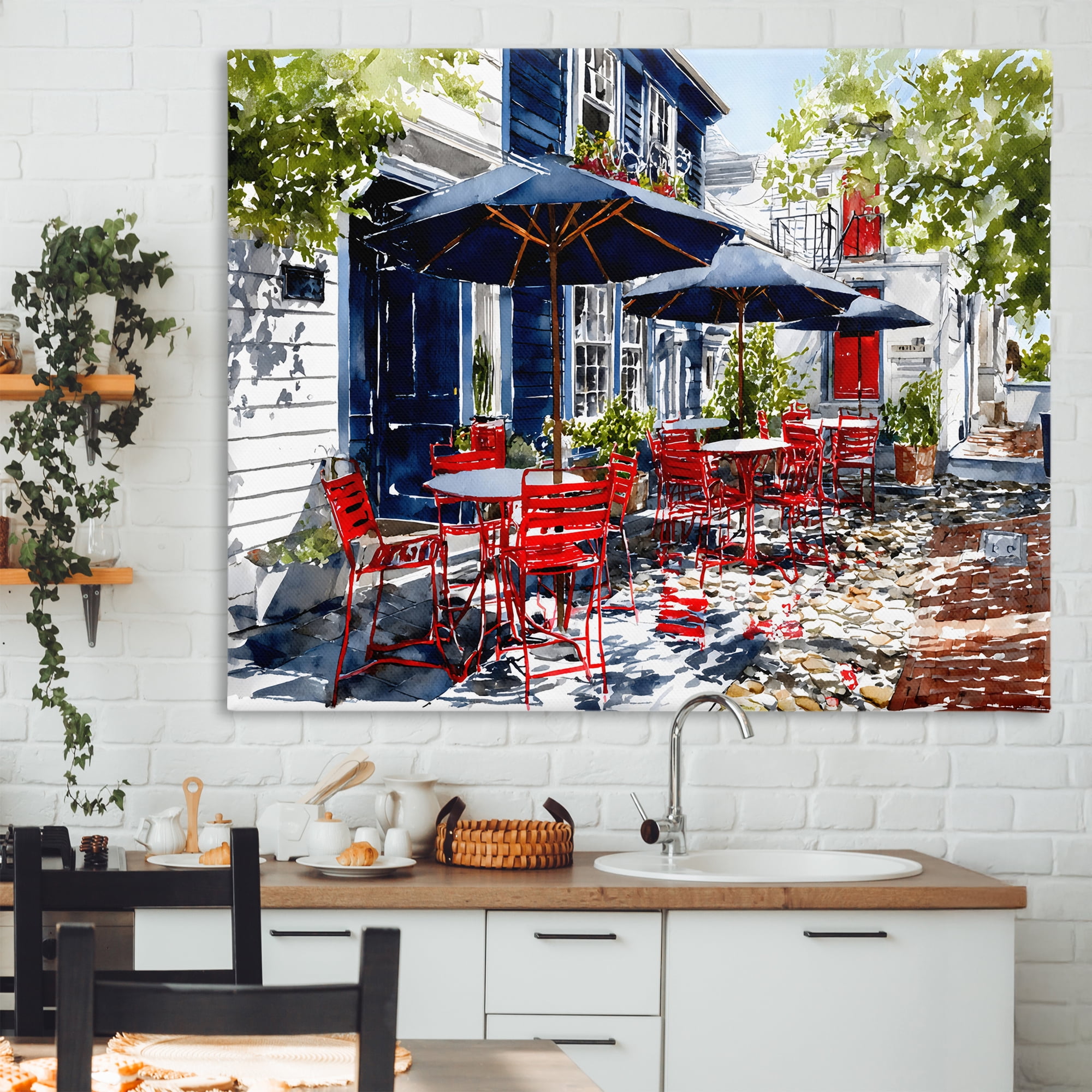 Stupell Industries Cafe Classic Red Chairs Canvas Wall Art, design by Franklyn Gregory