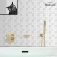 thumbnail image 3 of Boyel Living 2-function Waterfall Wall Mount Bathtub Faucet with Single-Handle Handheld Shower,Bathroom Roman Tub Faucet with Hand Shower in Brushed Gold, 3 of 8
