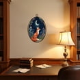 thumbnail image 4 of Canvas Wall Art Vintage Cottagecore Sandstone Fox Whimsical Forest Animal Floral Botanical Oval Framed Canvas Prints Vintage Wall Hanging Decor for Home Decorations 8.6"x11.4", 4 of 7