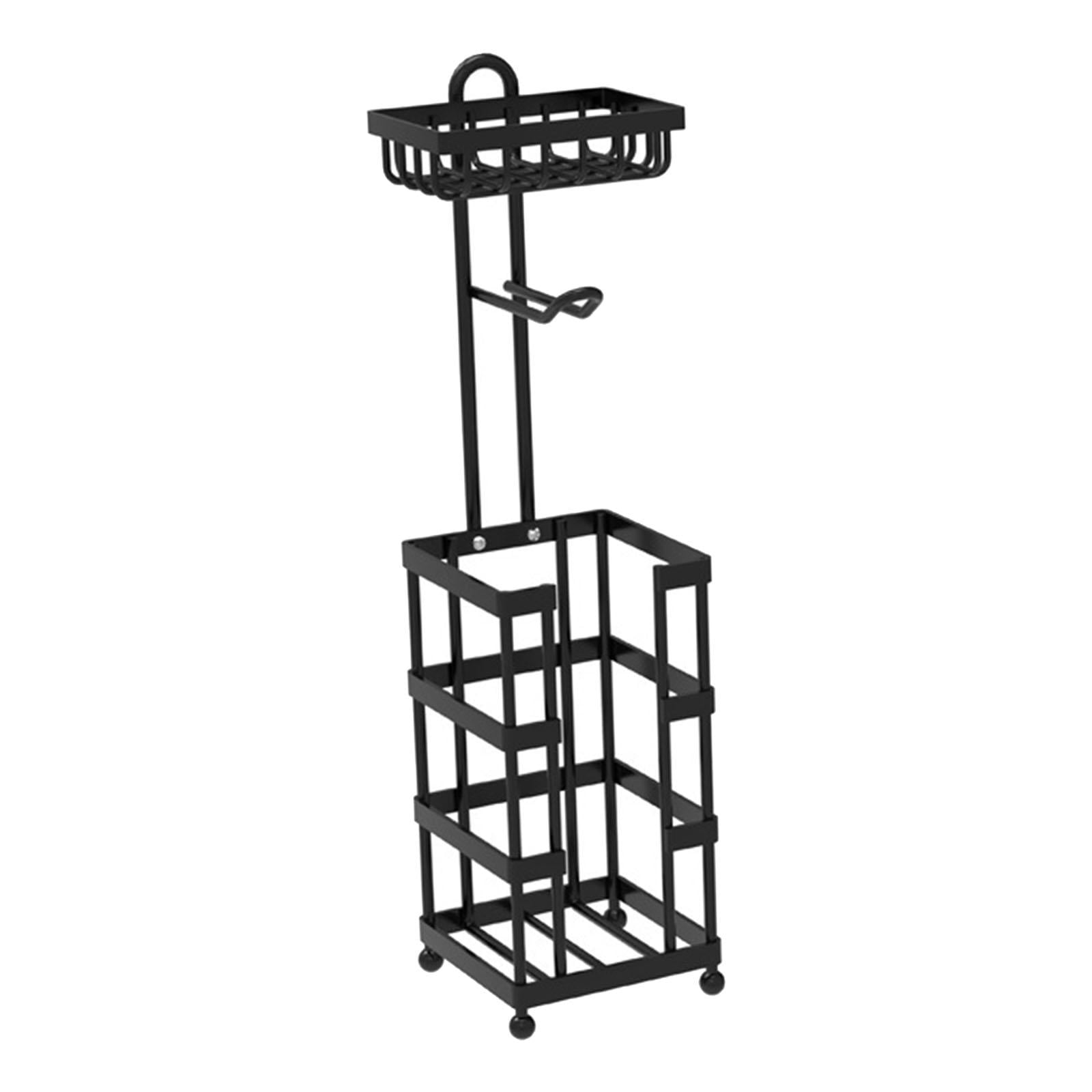 Fiocias Toilet Paper Holder Stand 3 Parts Strorage Carbon Steel Bathroom Accessories for Style A