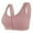 Pink, variant on Diufon Wide Strap Comfortable Bra for Women Everyday Front Closure Full Coverage Support Push Up V Neck Bra
