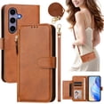 thumbnail image 2 of For Samsung Galaxy A26 5G Wallet Case: with RFID Blocking Card Holder (4 Cards) | Soft PU Leather Magnetic Closure Zipper Slot | Crossbody Strap & Wrist Lanyard Protective Phone Cover,Brown, 2 of 12