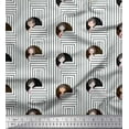 thumbnail image 1 of Soimoi Brown Velvet Fabric Stripe & Women Face Human Figure Fabric Prints By Yard 58 Inch Wide, 1 of 3