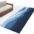thumbnail image 2 of Rectangle Area Rug 4x6ft,Summer Navy Blue Gradient Water Ripple Washable Carpet Non-Slip Runner Accent Rugs Indoor Floor Mat for Bedroom Living Room Decor,Abstract Geometric, 2 of 9