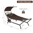 thumbnail image 5 of Patio Hanging Chaise Lounge Chair with Canopy Cushion & Storage Bag Beige, 5 of 5