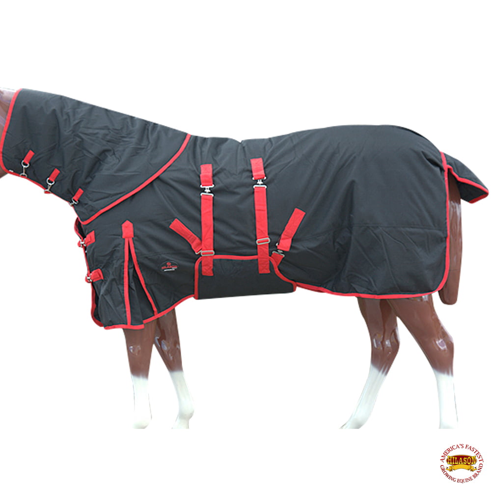 HILASON 1200D Waterproof Winter Horse Blanket Neckcover Belly Wrap Red 