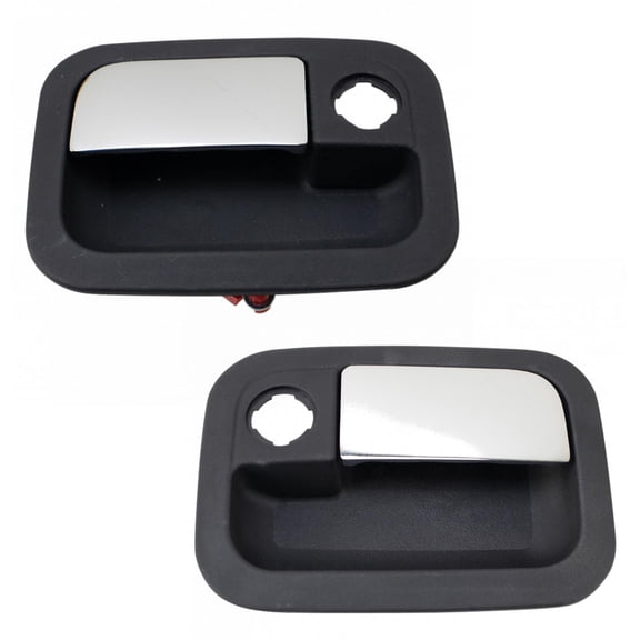 TRQ Front Exterior Metal Door Handle Set Chrome & Black LH RH Sides for Kenworth DHA31486