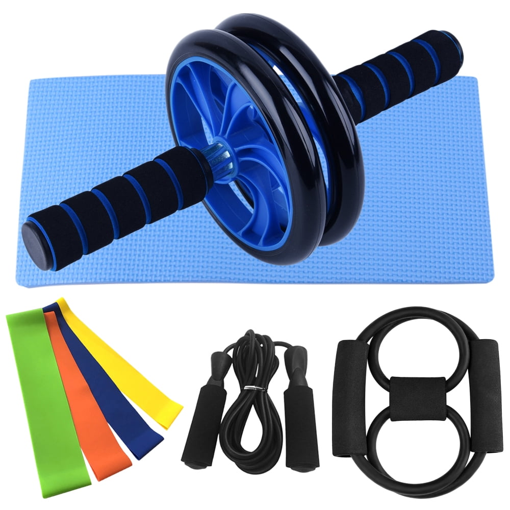 Home Gym Fitness Set Abdominal Roller Wheel 8 Shape Resistance Band