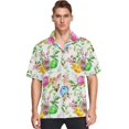 thumbnail image 3 of Camisas gráficas de Mahjong con estampado completo para hombre, camisas hawaianas informales de manga corta con botones y blusas y camisas de gran tamaño para hombre, 3 of 5