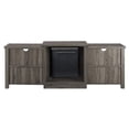 thumbnail image 2 of 70" Tiered Top Open Shelf Fireplace TV Console - Slate Grey, 2 of 6