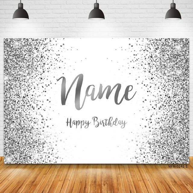 Nombre personalizado foto oro plata brillo fiesta de cumpleaños Banner fondos Baby Shower DIY cumpleaños fotografía telones de fondo sesión fotográfica Tan Jianjun unisex