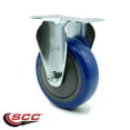 thumbnail image 2 of 4 Inch Blue Polyurethane Wheel Rigid Top Plate Caster Service Caster Brand, 2 of 2