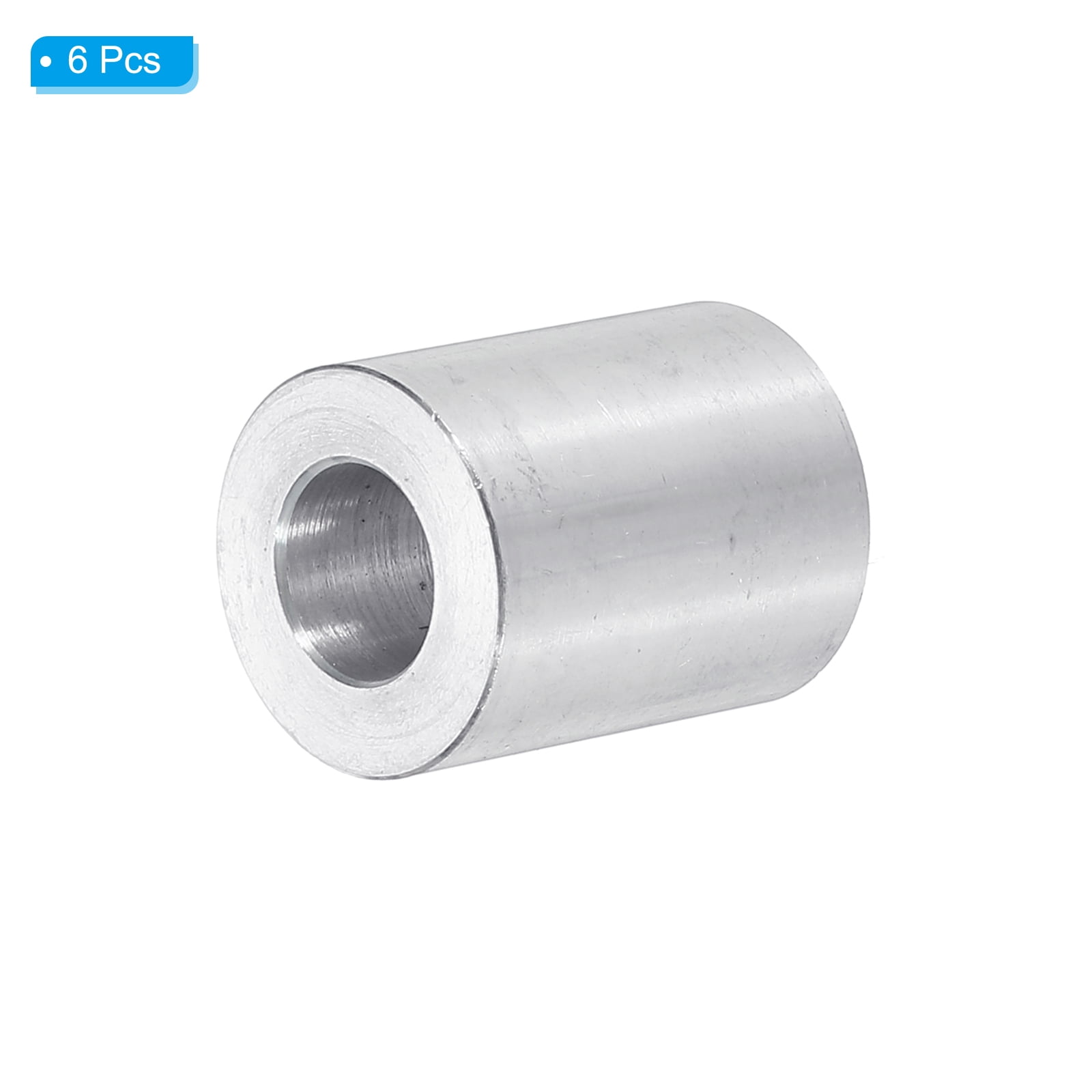 M10 Aluminum Spacers, 6 Pcs Metal Spacers Aluminum 10.5mm ID x 20mm OD x 25mm L Aluminum Spacer Screw Standoff Round for 3/8 or M10 Screw Bolts