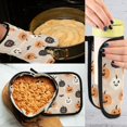 thumbnail image 5 of Yayeee Oven Mitts and Pot Holder Set of 4 Heat Resistant Kitchen Gloves Baking Hot Pad, Beige Halloween Pumpkin, 5 of 5