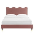 thumbnail image 6 of Modway Current Performance Velvet King Platform Bed in Dusty Rose, 6 of 10