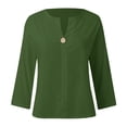 thumbnail image 4 of Women's V Neck Casual Button Down Blouse Flowy Loose Fit Comfortable Spring Summer Fall Tunic Top Comfortable Long/Short Sleeve Tee Shirts for Men Beach Tops Casual Shirt, 4 of 4